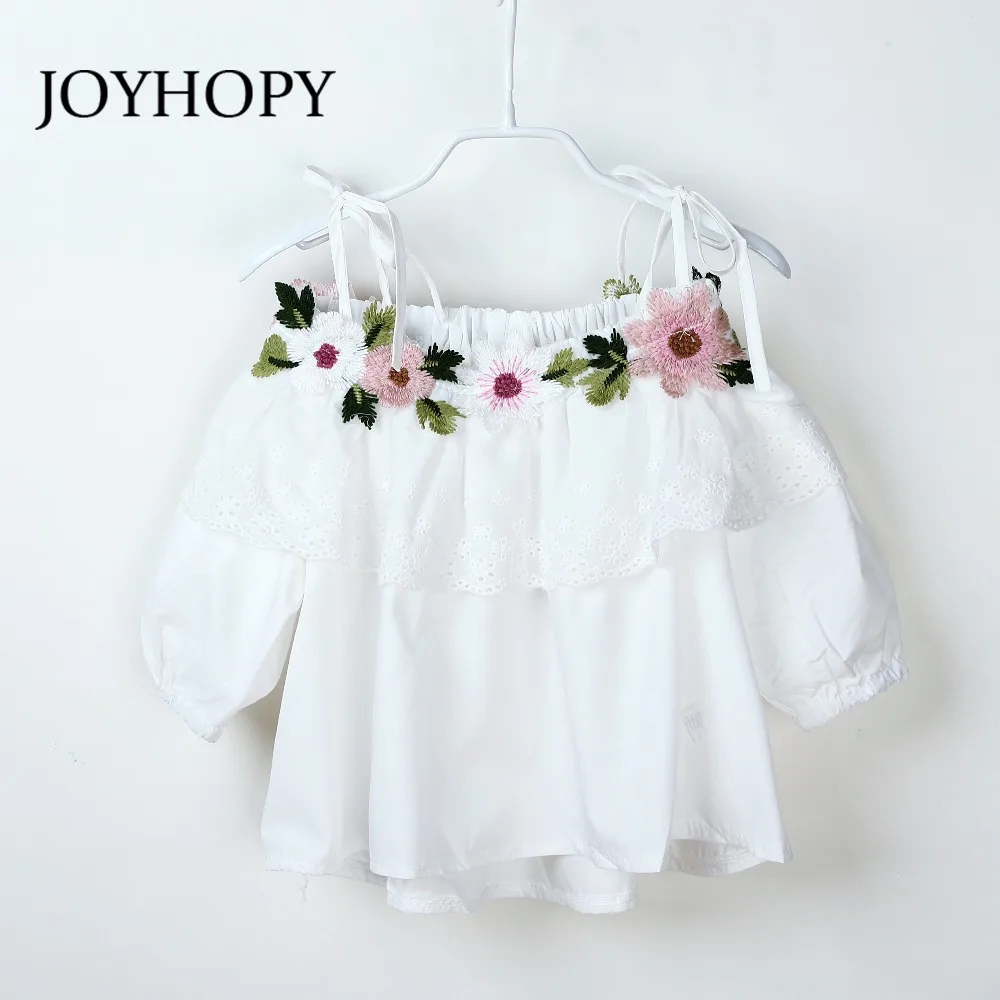 Детская блузка JOYHOPY для девочек рубашки детская одежда с цветочным дизайном