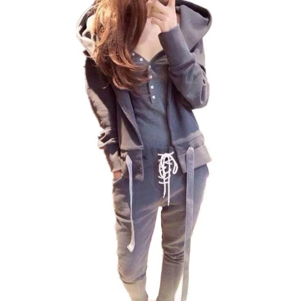

2019 New Spring Tracksuit Women 3Pcs Set Sweatshirt+Vest+Long Pants Suit Female Fashion Casual Sports Three Pieces Tracksuit Set