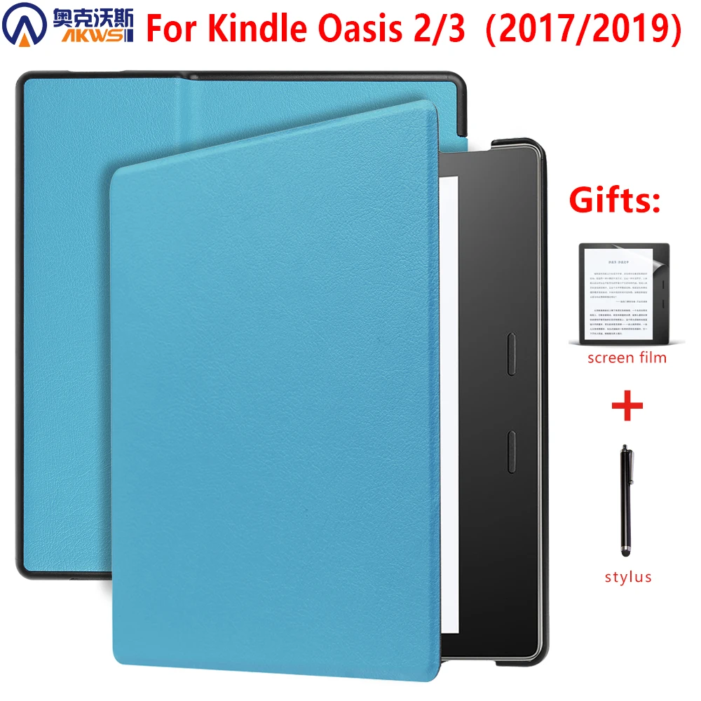 

Flip PU Leather Case Cover E-reader Colorful Ebook Protective Skin For Amazon 2017 / 2019 kindle oasis 2 / 3 + screen protector