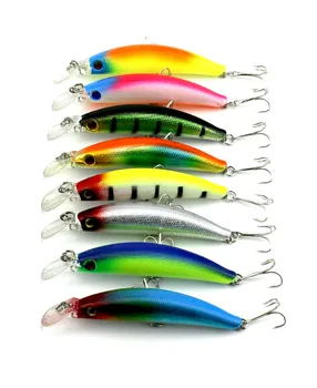 

Minnow Lure 8Pc 9.5cm 9g Fishing Lure Hard Bait Paint Bass Wobbler lifelike CrankBait Tackle Classic Style Hooks