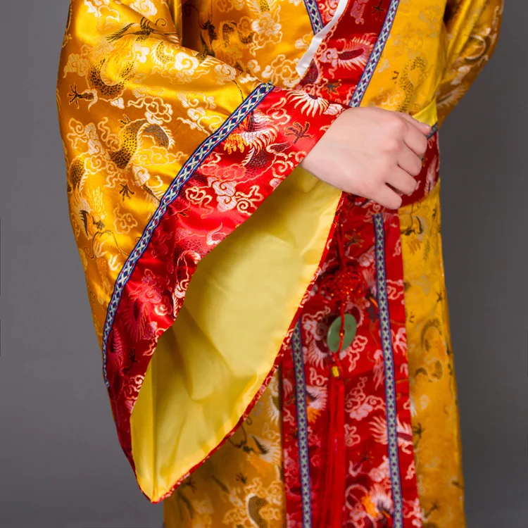 Костюм для взрослых китайский Hanfu платье мужской император король сценические костюмы костюм Тан халат+ шляпа комплект