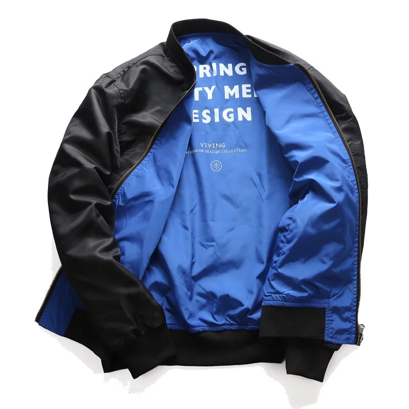 

Brand Men's Jacket Stand Collar Spring Fashion Designer Reversible Wear Pilot Casual Jackets Men Plus Size Outwear AF2785