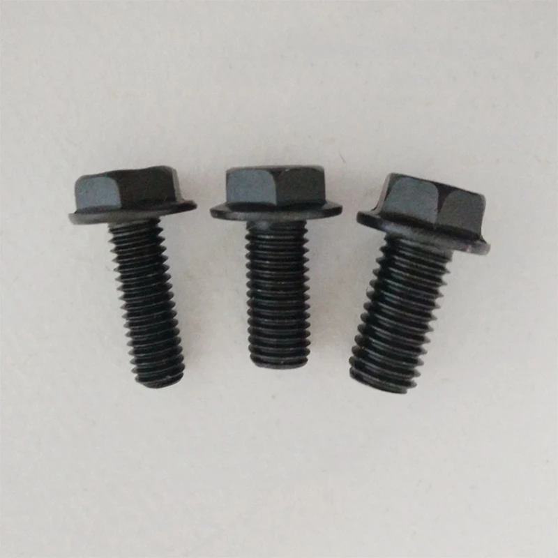 

G1 50Pcs Saw Blade Bolt M8 x 16mm Screw Left Hand Thread Black Metal Hex Head Flange Tool Parts