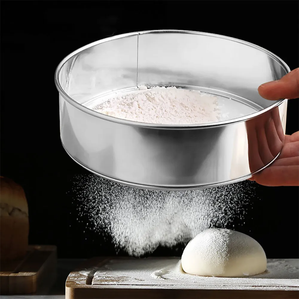 Flour Sifter Shakers Colanders Sieve Cup Screen Mesh Powder Flour