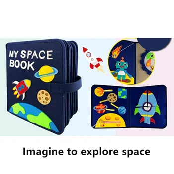 

Handmade My Space Book Early Learning Educational Aids Story Book DIY Crafts Explore Space Toy Book Picture Book Package For Kid