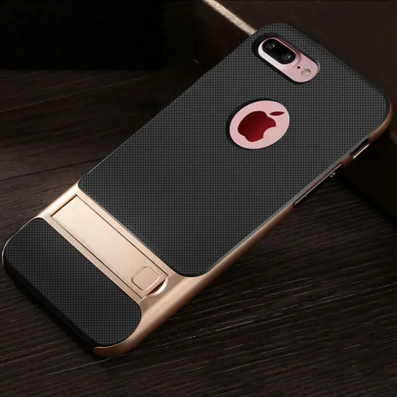 ZNP противоударный чехол с подставкой для iPhone 6, 6s, 7, 8 Plus, чехол для телефона, для iPhone X, XS, Max, XR, 10, чехол s, стенд, Couqe - Цвет: Gold
