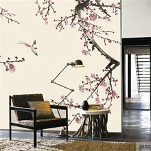 Пользовательские 3D печать DIY ткань и текстильные обои для стен матовый шелк для постельных принадлежностей гостиной цветы птица китайская Настольная Фотография