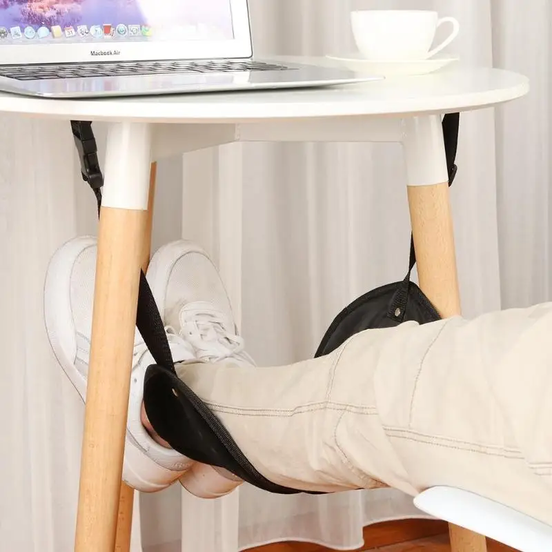 Портативный стул для офиса дома ноги гамак для путешествий на открытом воздухе в помещении мини ноги отдых гамак черный