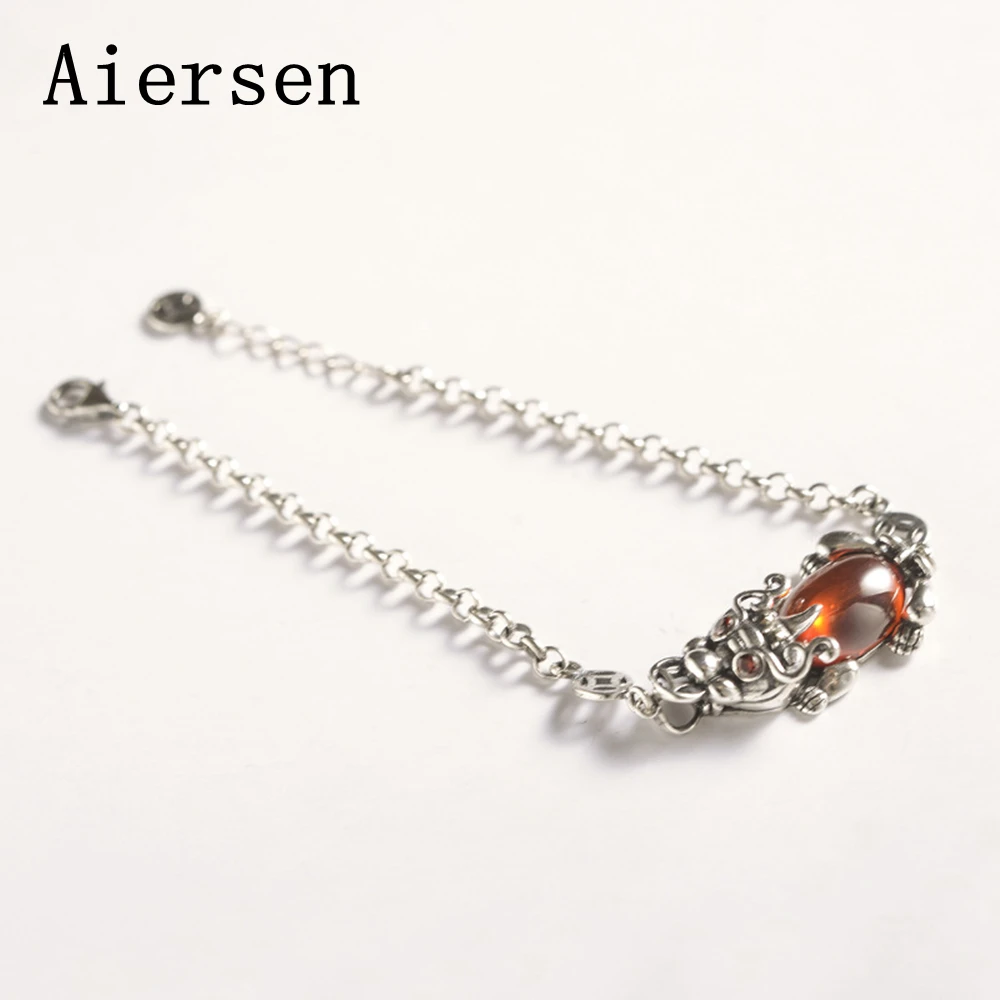 

Aiersen Retro S925 Sterling Silver Brave Troops Lucky Bracelet 2018 New Arrived Women's Mythical Wild Animal Blessing Bracelets