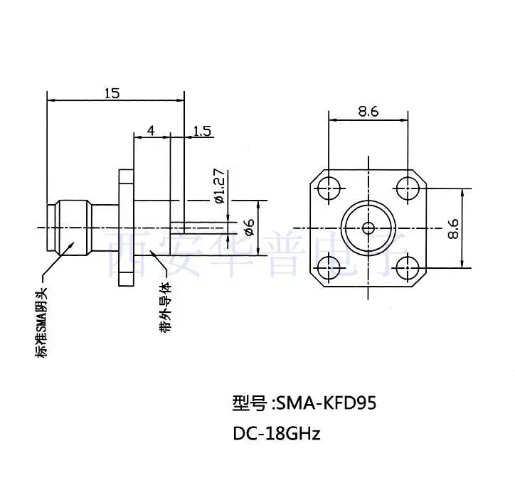 SMA-KFD RF разъем 18 г HF SMA RF разъем Фланец установка основание шкафа