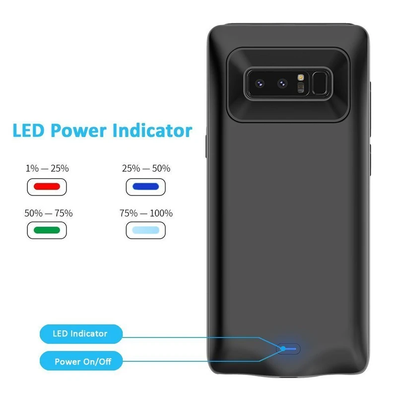5500 мАч Внешний аккумулятор зарядное устройство Чехлы для Samsung Galaxy Note 8 резервного