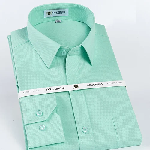 Однотонная саржевая белая офисная мужская элегантная Рабочая Рубашка нежелезная стойкая к морщинкам с длинным рукавом брендовая Высококачественная Мужская одежда рубашки - Цвет: C1522