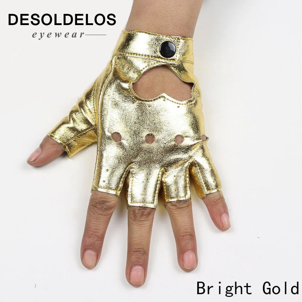 DesolDelos женские полуперчатки хип-хоп перчатки женские кожаные вырез в форме сердца сексуальные перчатки без пальцев Девушки представление танцы перчатки