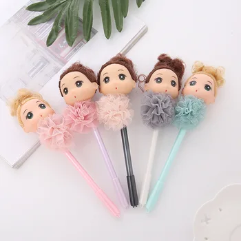 

1pcs Gel Pens Confused Girl lace black colored kawaii gift gel-ink pens for writing Cute stationery office school supplies