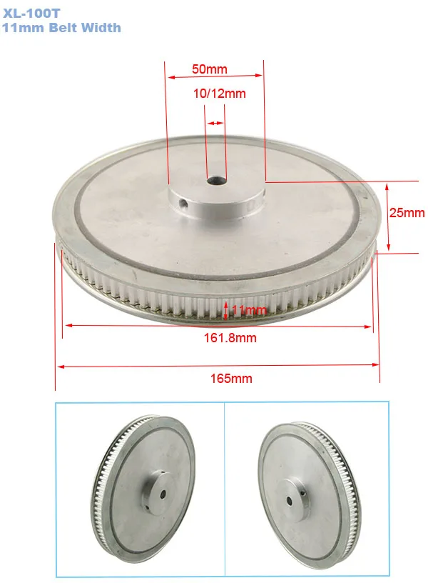 100T Drive Pulley Width 11mm For 10mm Belt,3D Printer CNC Details about   XL Timing Pulley 10T 