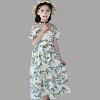 

Summer New Girls Dresses Boheminan Mid-calf Dress For Baby Girls Outfit Sleeveless Print A-line Dress For 3 4 6 8 9 12 Year old