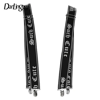 

Darlingaga streetwear fashion letter print suspenders for pants adjustable braces for women 2020 strap suspenders for shorts new