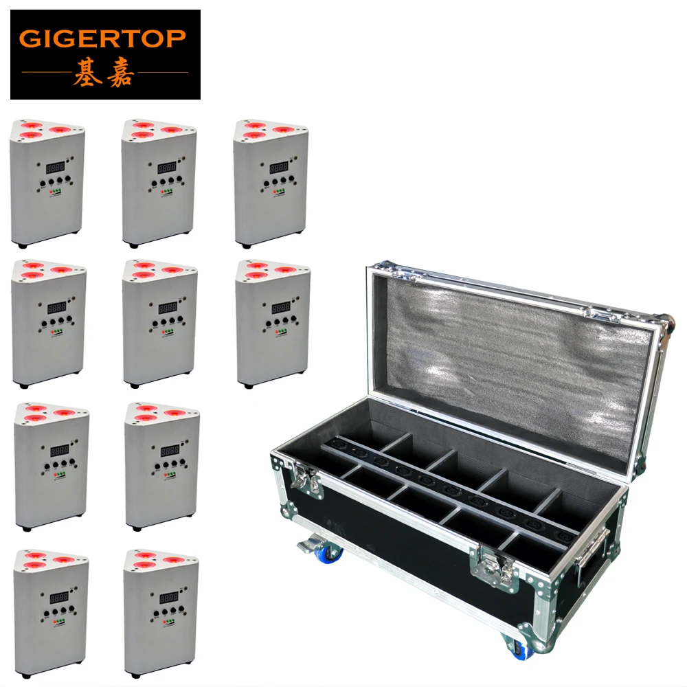 

10 Unit DJ Star Battery Powered Wireless DMX led Light LED Uplights 3*10W RGBW Wedding Light Alibaba Supplier Charging Road Case