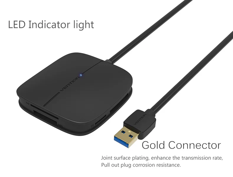 Vention устройство для чтения карт SD все в одном USB 3,0 50 см Micro SD TF мульти-устройство для чтения карт памяти Поддержка 256 ГБ для ноутбука Macbook