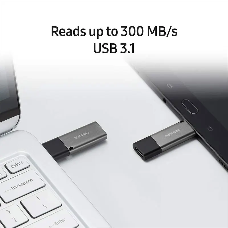 SAMSUNG DUO Plus USB 32 ГБ флэш-накопитель 64 ГБ флэш-накопитель 128 ГБ флэш-памяти Memory Stick 256 ГБ USB 3,1 металлический ключ USB u-диск Тип-C 300 МБ/с