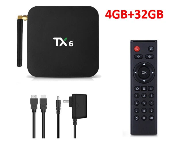 4GB32GB Box only TX6 Smart Android 9,0 ТВ приставка 4G 32G Allwinner H6 четырехъядерный 2,4G+ 5G двойной Wifi BT 4,1 телеприставка 4K HD H.265 медиаплеер - Цвет: 4GB32GB Box only
