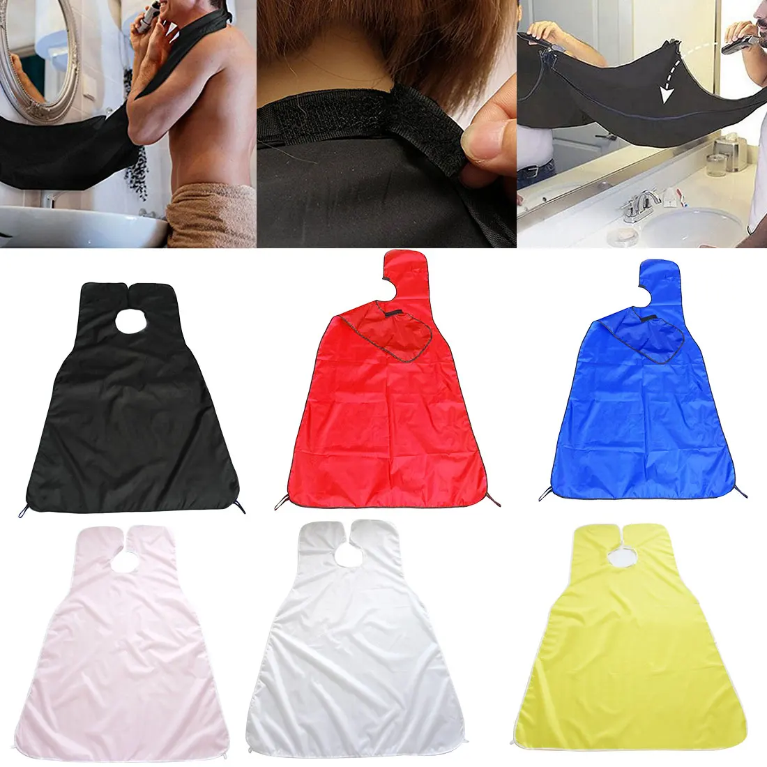 

1pc Men Beard Shave Apron Solid Color Waterproof Household Bathroom Beard Trimming Apron Hair Shave Apron Styling Tools 120*80cm