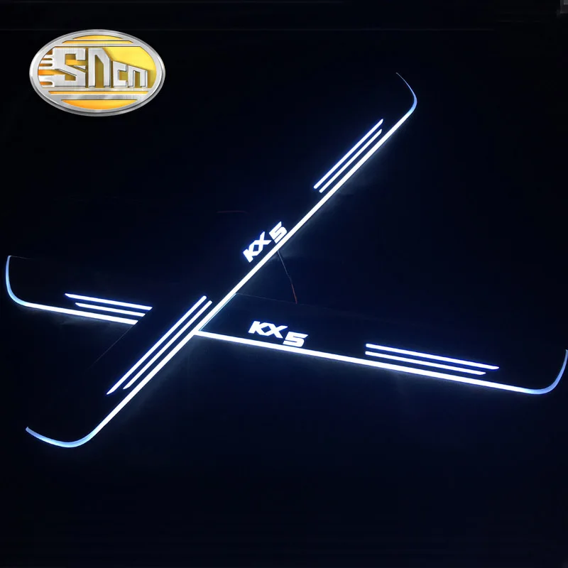 

SNCN 4PCS Acrylic Moving LED Welcome Pedal Car Scuff Plate Pedal Door Sill Pathway Light For Kia Sportage KX5 2016 2017 2018