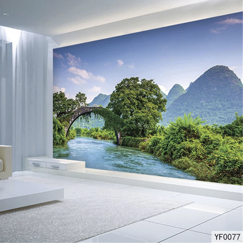 Custom 3D Print Fabric &amp;Textile Wallcoverings For Walls murals scenery ...