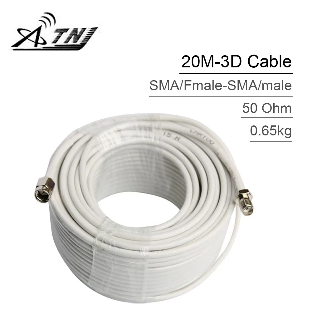 Top Quality ,atnj 3dfb Rg58 20m Sma/male Coaxial Cable Signal