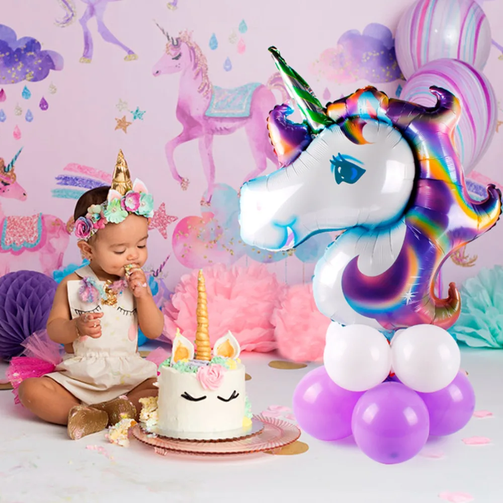FENGRISE Rainbow Unicorn Party Table Decoration & Accessories Table Balloons Birthday Baloons Wedding Table Decoration Baby Kids