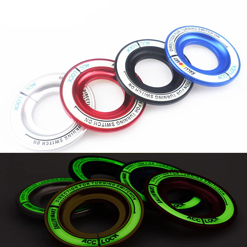 

Luminous Night Glow Car Switch Ignition Key Ring Protector Decoration Sticker for RALLIART MITSUBISHI