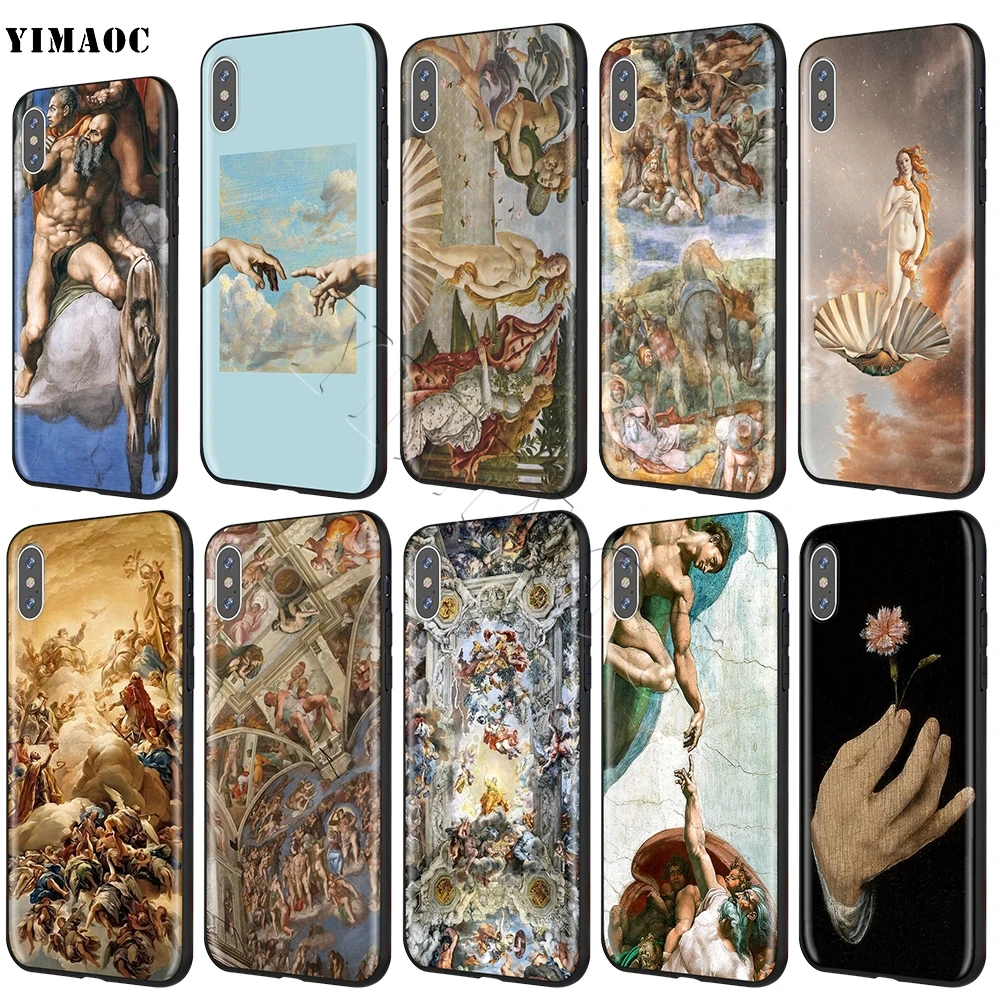 

YIMAOC Michelangelo The Creation of Adam Soft Silicone Case for iPhone 11 Pro XS Max XR X 8 7 6 6S Plus 5 5s se