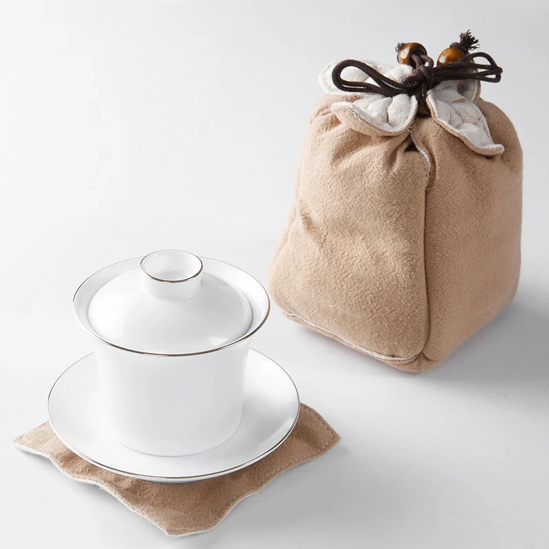  Zen Japanese Style Portable Travel Outdoor Kung Fu Tea Sets Porcelain Gaiwan Tea cup Tea Set 1 Teap