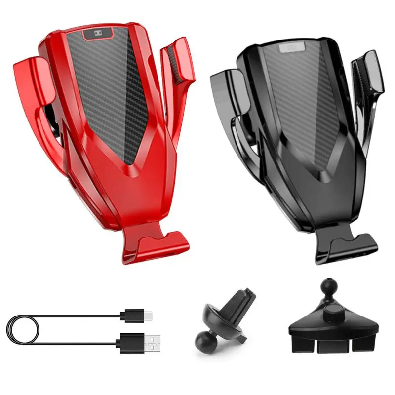 Car Qi 10W Fast Wireless Charger Air Vent + CD Mount Automatic Clamping Car Charger Holder Stand for iPhone XR XS Max X 8