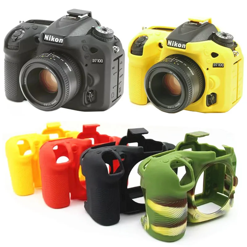 Красивый мягкий силиконовый резиновый защитный чехол для камеры DSLR с ремешком