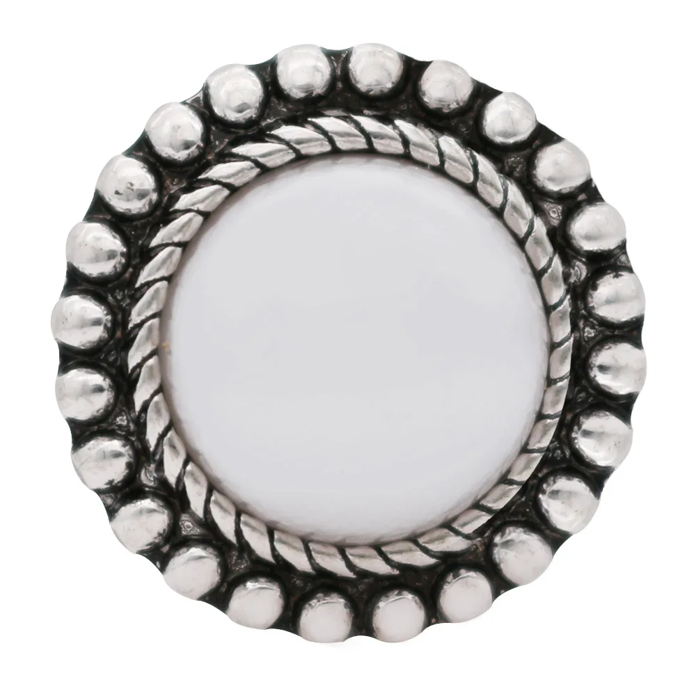 10pcs/lot New white Snap jewelry vintge round stone 18mm Snap with