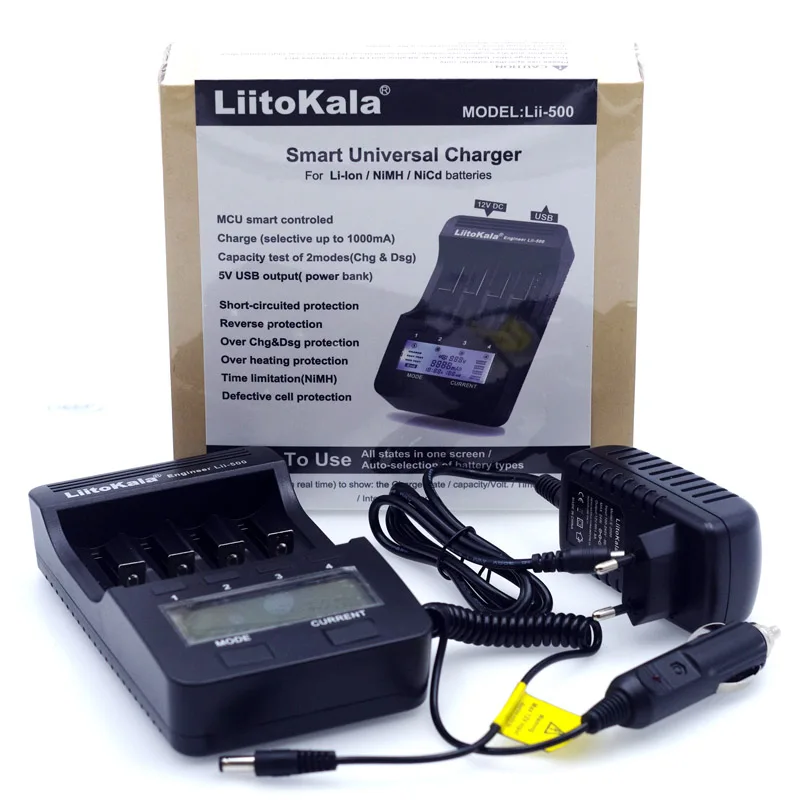 Зарядное устройство Liitokala lii500 для Li Ion аккумуляторов AA AAA 10440 14500 16340 17335 17500 18490|18650