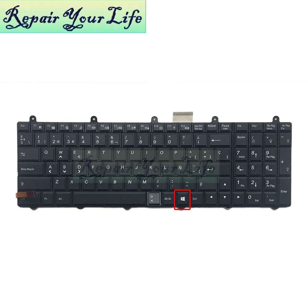 Repair You Life испанская клавиатура P150EM Клавиатура для ноутбука с подсветкой для Clevo P150EM P170EM P370EM P570W V132150AK3