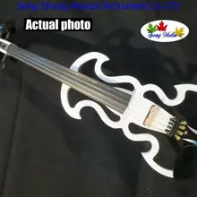 Белый цвет SONG бренд streamline 4/4 электрическая скрипка, твердая древесина
