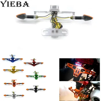 

Universal CNC Aluminum Motorcycle Rear License Plate Mount Holder with LED Turn Light For Honda Kawasaki Yamaha Ktm Suzuki