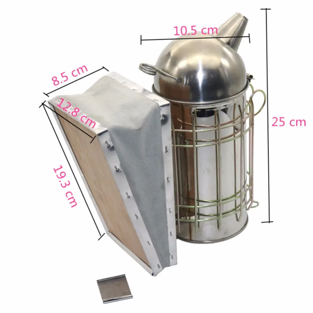 Ручной курильщик спрей из нержавеющей стали дымарь для пчелиных ульев с кожаным газовым мешком инструмент для пчеловодства 1 шт