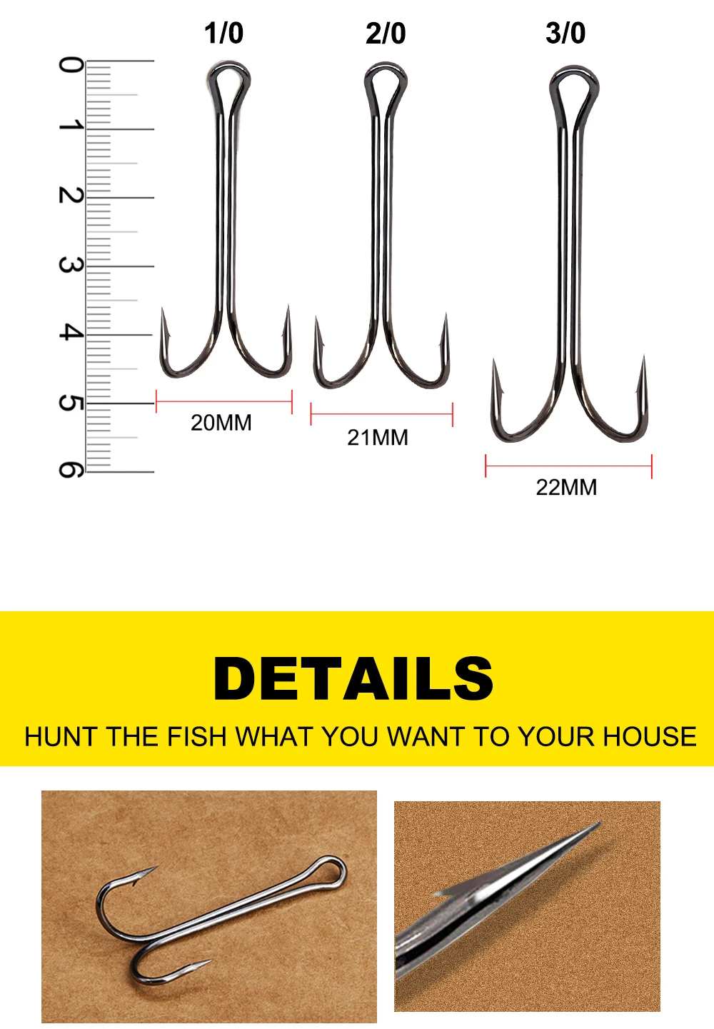 Hunthouse 15-30 шт./лот рыболовные крючки 1#1/0 2/0 3/0 двойной крючок длинный из высокоуглеродистой стали острые Крючки рыболовные снасти Оборудование