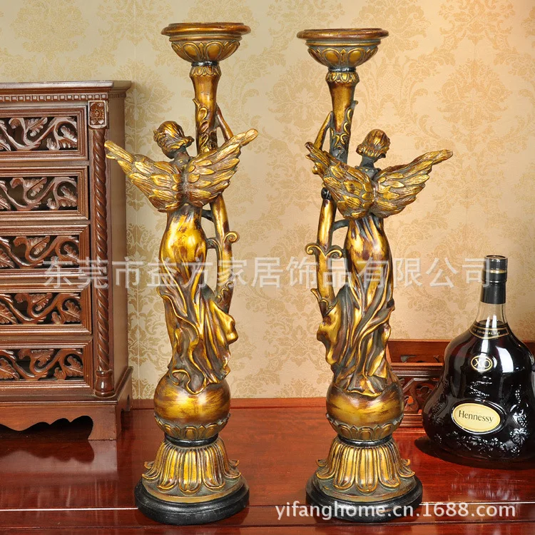 Double Angel Candlestick Candlestick European retro personalized living / dining specialties decorative candlestick