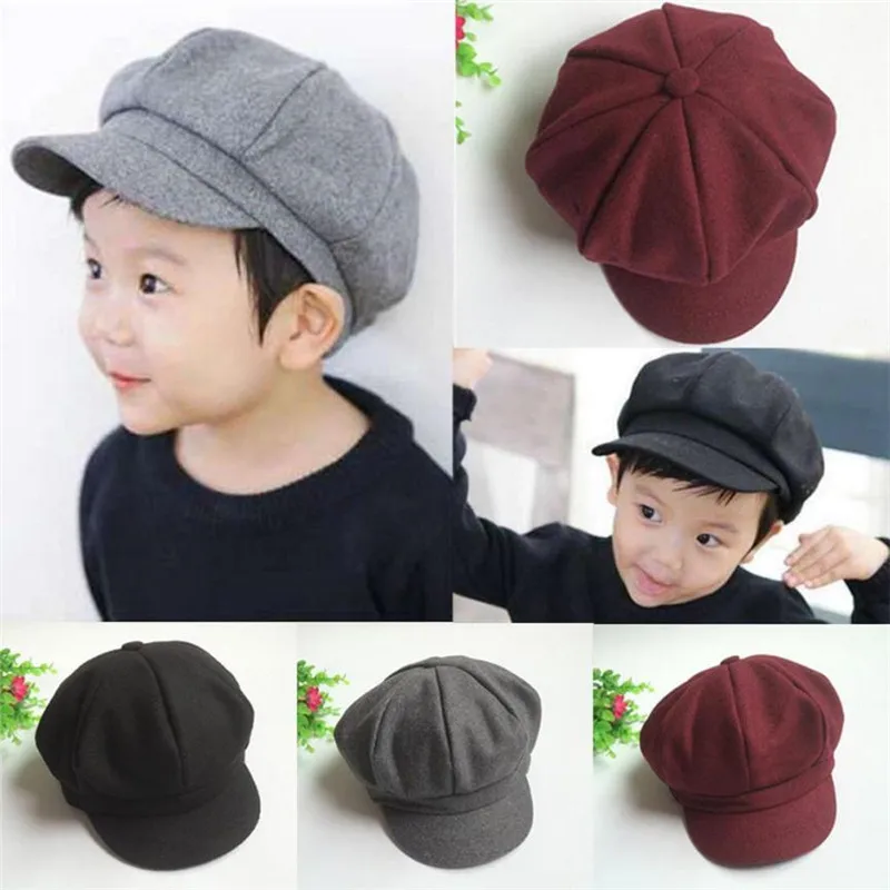 Baby Kids Toddler Infant Dome Beret Cap Headwear Octagonal Hat Beret