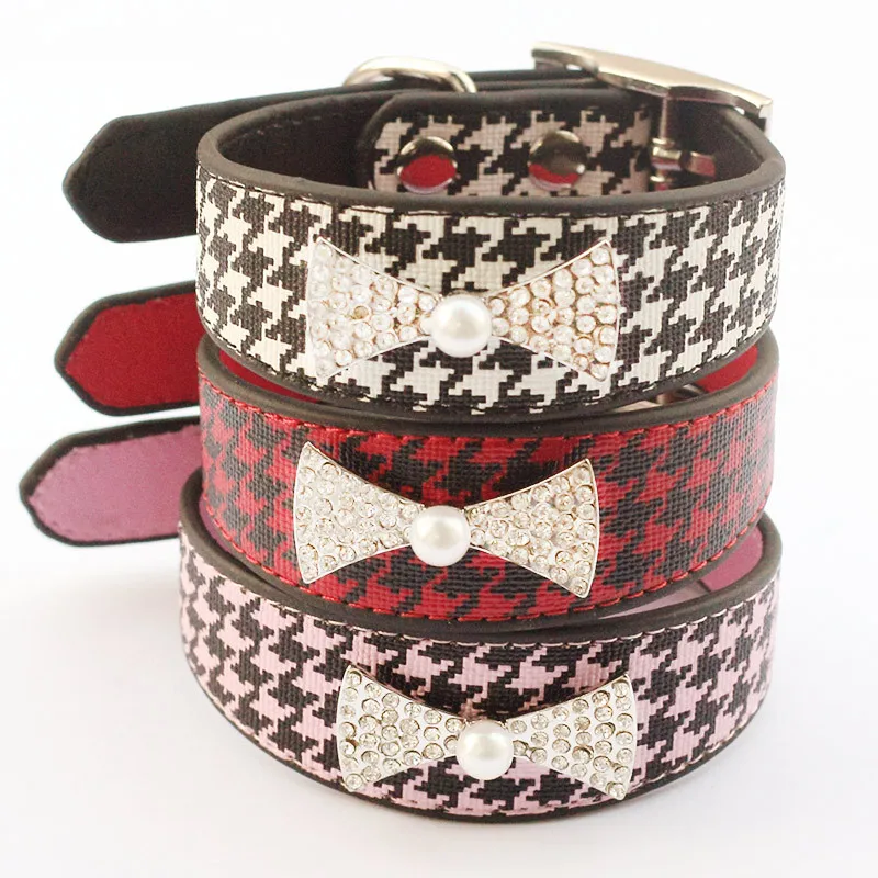 

Armi store Pearl Rhinestone Bow Dog Collar Princess Collar For Dog 41026 Pet Puppy Fashion Leads Accessories