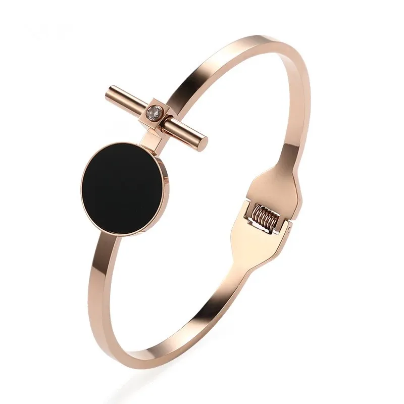 

New Fashion 316 Stainless Steel Rose Gold Spring Bangle Bracelets Nickel Free Jewelry for Women Best Gift