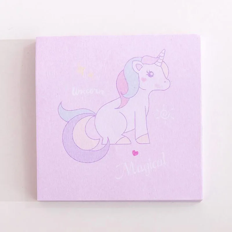 Kawaii Pink Unicorn Post His sticker Студенческая портативная записная книжка для офиса квадратное сообщение N Times стикер школьные принадлежности канцелярские принадлежности - Цвет: 1PC