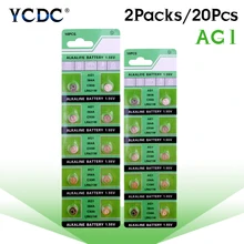 YCDC 20 штук 1,55 V AG1 щелочные батареи SGS Тесты Стандартный Lr621 SP364 SR60 V364 D364 Sr621sw 364a GP364 Кнопка ячейки
