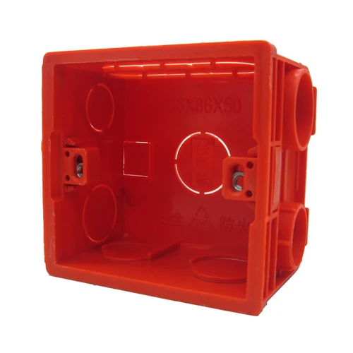 Регулируемая Монтажная коробка внутренняя кассета 86 мм* 86 мм* 50 мм для 86 Тип переключатель и гнездо белый/красный цвет проводка задняя коробка - Цвет: Красный