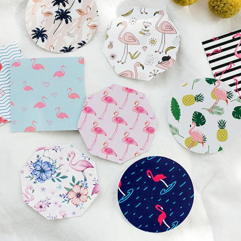 

45Pcs/Box Cartoon Flamingo Sticker Scrapbook Paper Lable Stickers Crafts And Scrapbooking Decorative Life log Sticker